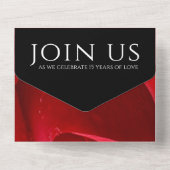 エレガントな15年目のローズウェディングアニバーサリーセレブレーション オールインワン招待状 (裏面)
