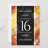 エレガントな16周年ゴールデントパーズの結婚記念日 招待状 (正面)