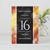 エレガントな16周年ゴールデントパーズの結婚記念日 招待状 (スタンド正面)