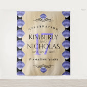 エレガントな17周年 シェル ウェディング アニバーサリー タペストリー (正面)