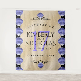 エレガントな17周年 シェル ウェディング アニバーサリー タペストリー