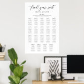 エレガントな19卓の席次表 ポスター (ホームオフィス)