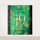 エレガントな19周年翡翠結婚記念日お祝い タペストリー (正面)