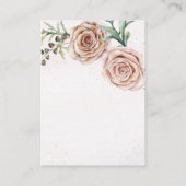 エレガントな2つのピンクのバラのウェディング詳細 エンクロージャーカード (裏面)