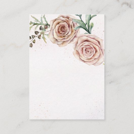 エレガントな2つのピンクのバラのウェディング詳細 エンクロージャーカード (裏面)
