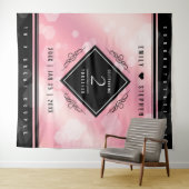 エレガントな2周年ローズクォーツ結婚記念日 タペストリー (インサイチュ(横))