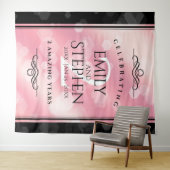 エレガントな2周年ローズクォーツ結婚記念日 タペストリー (インサイチュ(横))