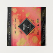 エレガントな2周年 ガーネット 結婚記念日 お祝い タペストリー (正面(横))