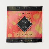 エレガントな2周年 ガーネット 結婚記念日 お祝い タペストリー (正面)