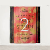 エレガントな2周年 ガーネット 結婚記念日 お祝い タペストリー (正面)