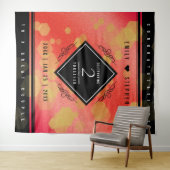 エレガントな2周年 ガーネット 結婚記念日 お祝い タペストリー (インサイチュ(横))