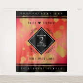 エレガントな2周年 ガーネット 結婚記念日 お祝い タペストリー (正面)