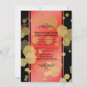 エレガントな2周年 ガーネット 結婚記念日 お祝い 招待状 (裏面)