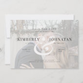 エレガントな2枚のカスタム写真オーバーレイ モダンウェディング セーブザデート (正面)