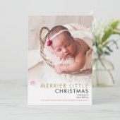 エレガントな2枚の写真のクリスマスホリデー誕生 案内状 (スタンド正面)