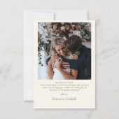 エレガントな2枚の写真の感謝の気持ちを伝える結婚式カード サンキューカード (裏面)