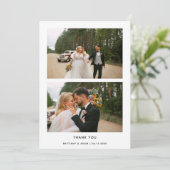 エレガントな2枚の写真の結婚式コラージュお礼カード サンキューカード (スタンド正面)