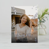 エレガントな2枚の写真を使った卒業発表の本物の箔押しカード 箔招待状 (立ち正面)