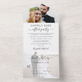 エレガントな2枚の写真 ウェディング レセプション オールインワン招待状 (内側)