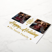 エレガントな2枚の写真 ファミリー ネーム フォイル ホリデー カード (回転した状態)