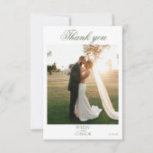 エレガントな2枚の写真 結婚式のお礼カード サンキューカード (正面)
