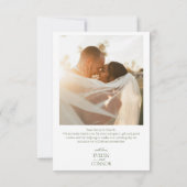 エレガントな2枚の写真 結婚式のお礼カード サンキューカード (裏面)