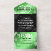 エレガントな20周年 エメラルド ウェディング アニバーサリー オールインワン招待状 (内側)