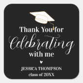 エレガントな2024年卒業生の皆さん、ありがとう　卒業おめでとう スクエアシール (正面)