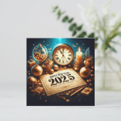 エレガントな2025年新年のお祝い シーズンカード (スタンド正面)