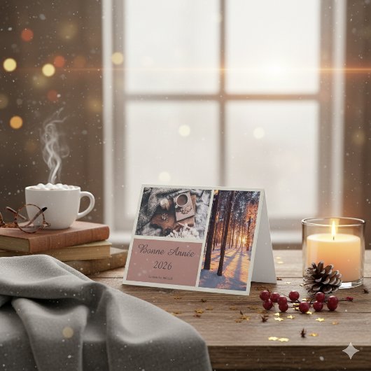 エレガントな2026年新年グリーティングカード シーズンカード