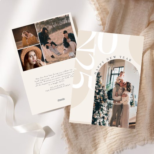 エレガントな2027年ニューイヤーアークフォトユニーク シーズンカード