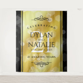 エレガントな21周年真鍮結婚記念日お祝い タペストリー