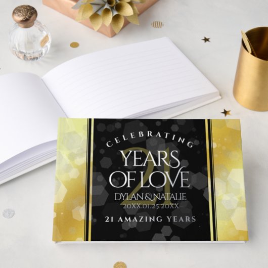 エレガントな21周年真鍮結婚記念日 ゲストブック