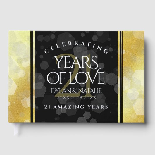 エレガントな21周年真鍮結婚記念日 ゲストブック (正面)