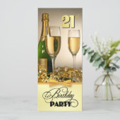 エレガントな21歳の誕生日パーティー招待状 招待状 (スタンド正面)