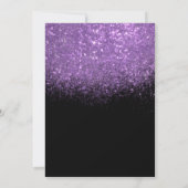 エレガントな21歳の誕生日 黒 紫の輝き 招待状 (裏面)