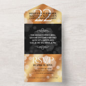 エレガントな22周年銅婚式の記念日 オールインワン招待状 (内側)