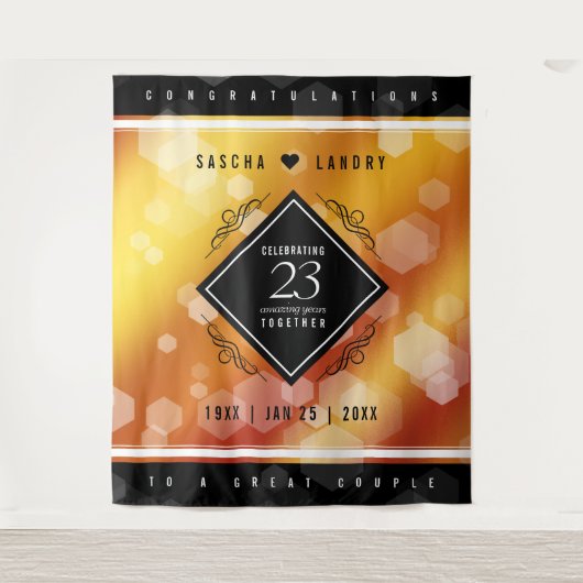 エレガントな23周年インペリアル トパーズ 結婚記念日 タペストリー (正面)