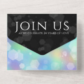 エレガントな24周年オパール結婚記念日お祝い オールインワン招待状 (裏面)