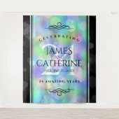 エレガントな24周年オパール結婚記念日お祝い タペストリー (正面)