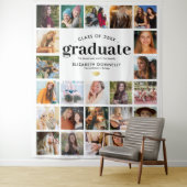 エレガントな24枚の写真コラージュ 卒業 タペストリー (インサイチュ)