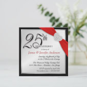 エレガントな25周年パーティー招待状 招待状 (スタンド正面)
