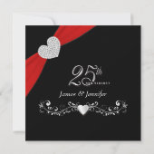 エレガントな25周年パーティー招待状 招待状 (裏面)