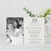 エレガントな25周年結婚記念日パーティーの招待状 招待状 (スタンド正面)