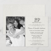 エレガントな25周年結婚記念日パーティーの招待状 招待状 (正面/裏面)