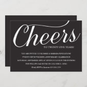 エレガントな25周年結婚記念日パーティー招待状 招待状 (正面/裏面)