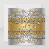 エレガントな25周年記念シルバーゴールドセレブレーション 招待状 (正面)