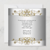 エレガントな25周年記念シルバー・ホワイト・ゴールド テンプレート (裏面)