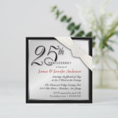 エレガントな25周年記念パーティー招待状 招待状 (スタンド正面)