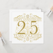 エレガントな25周年記念 カード (正面/裏面インサイチュ)